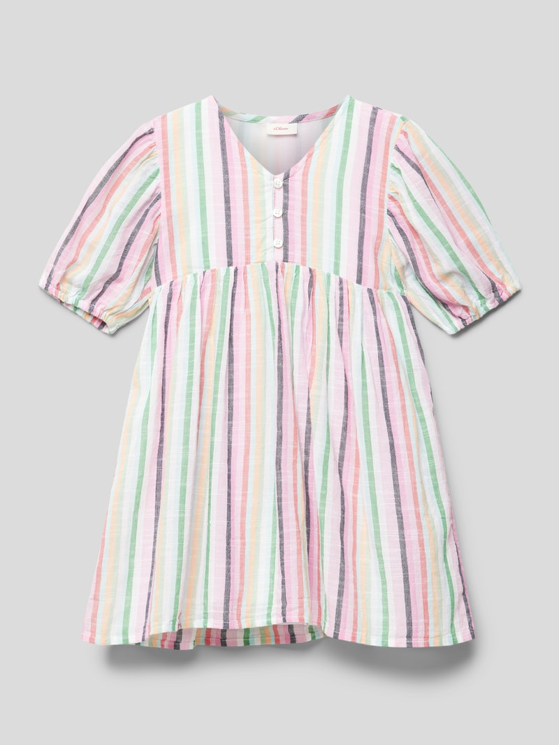 Kleid mit Streifenmuster in weiß