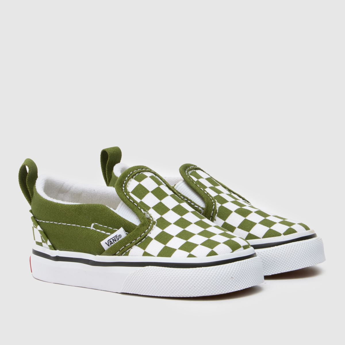 Tmavě zelené klasické slip-on tenisky Vans V pro chlapce a batolata