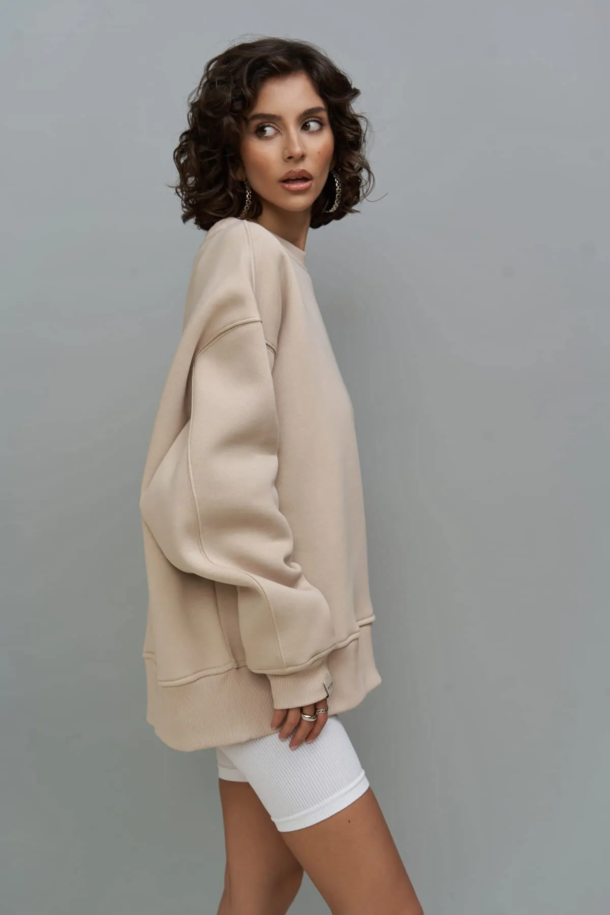 MAİ COLLECTİON  Cashback Bone Oversize-Sweatshirt