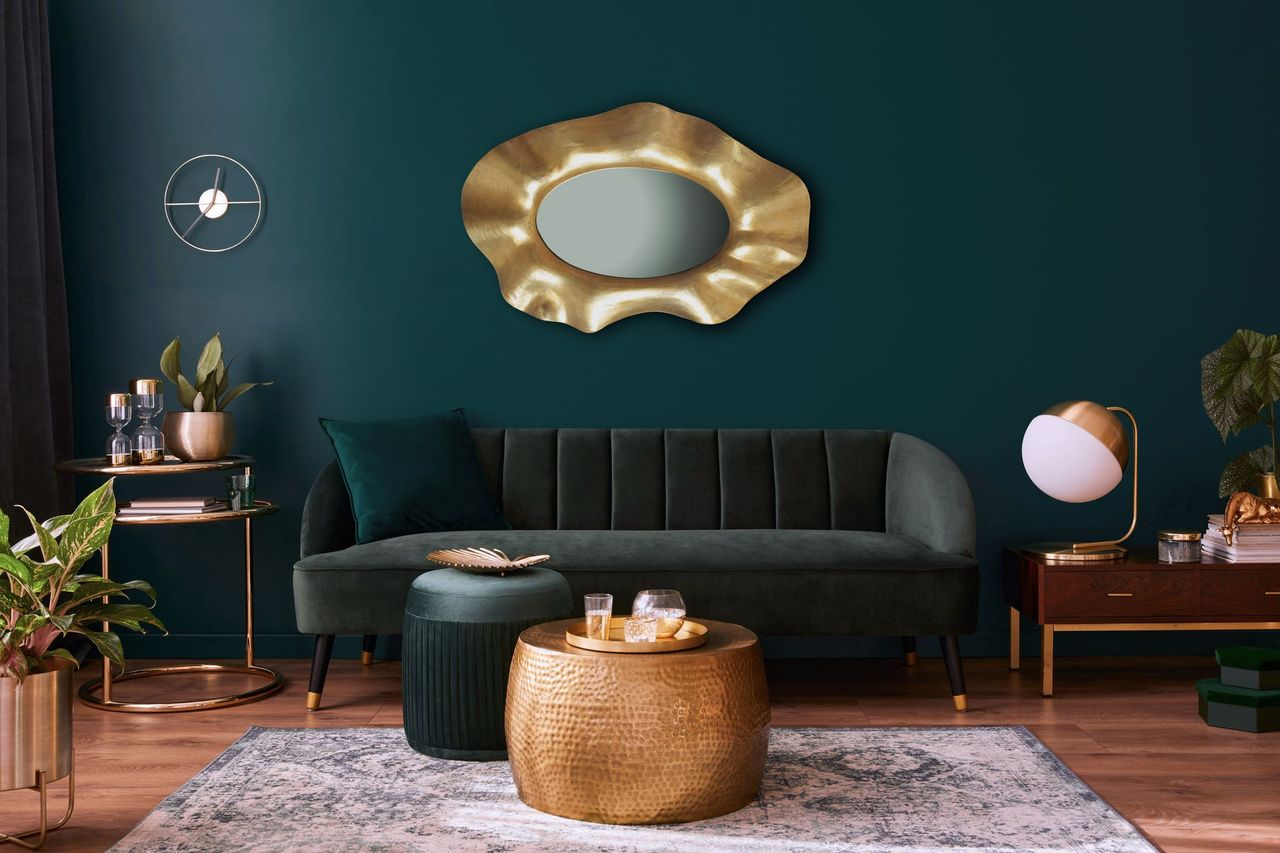 Wohnling Wandspiegel Gold 60x90 cm Metall