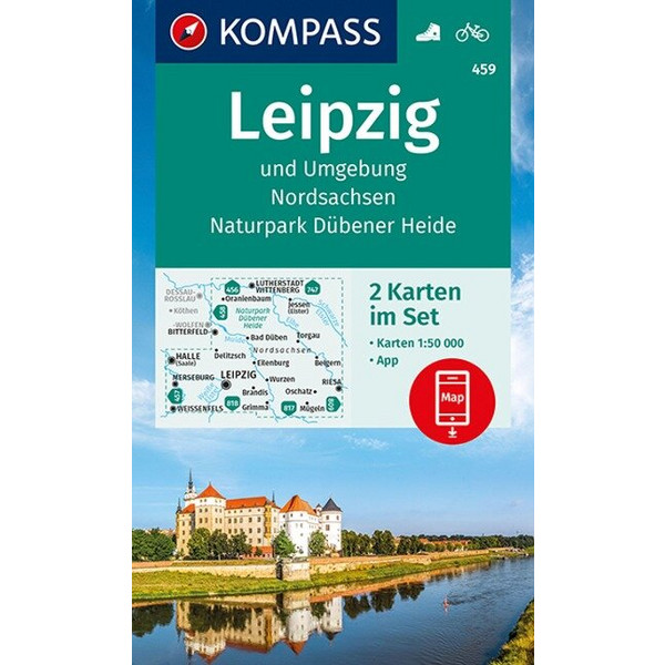 KOMPASS WANDERKARTE LEIPZIG UND UMGEBUNG, NORDSACHSEN