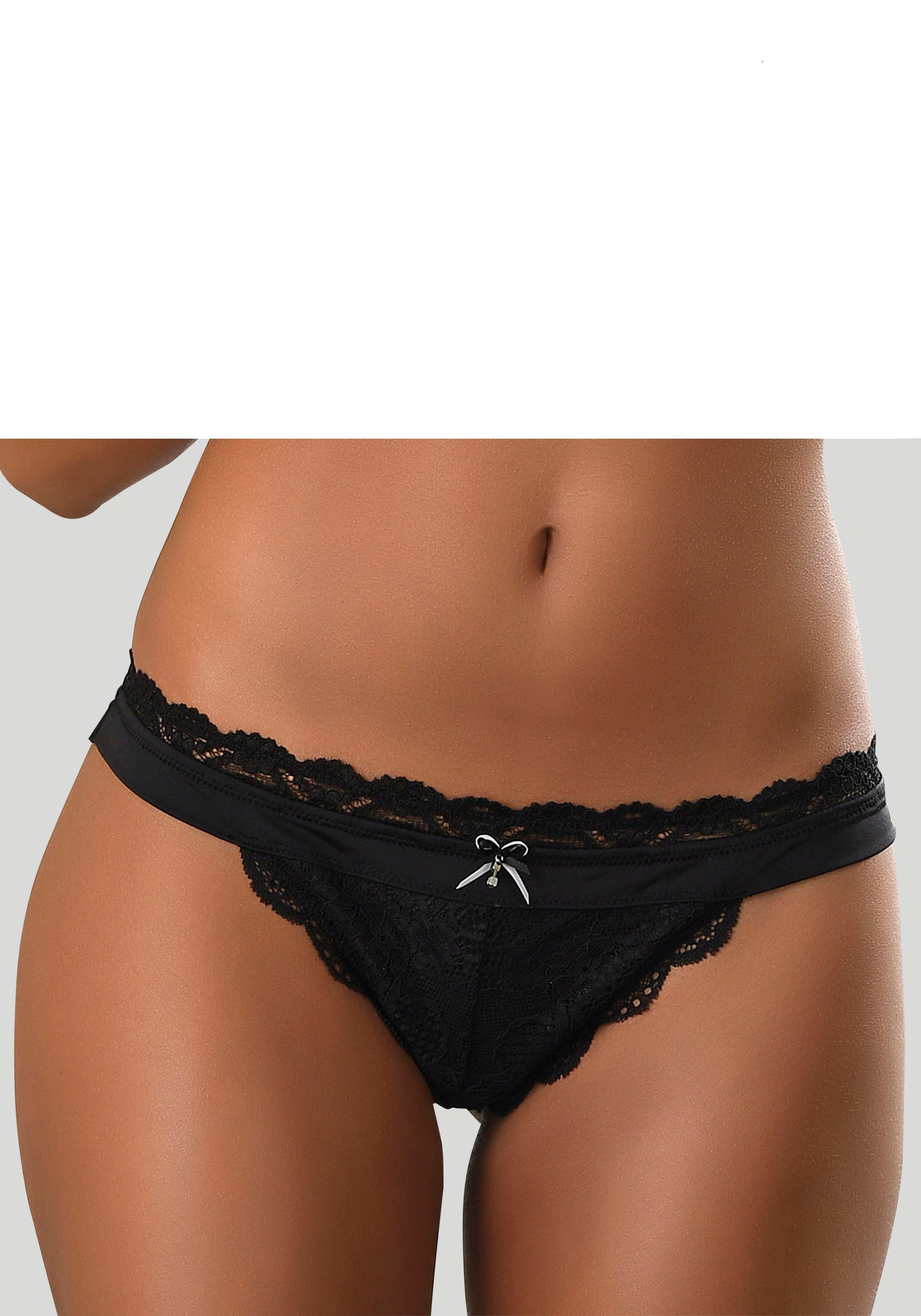 LASCANA String Premium Dessous mit floraler Spitze