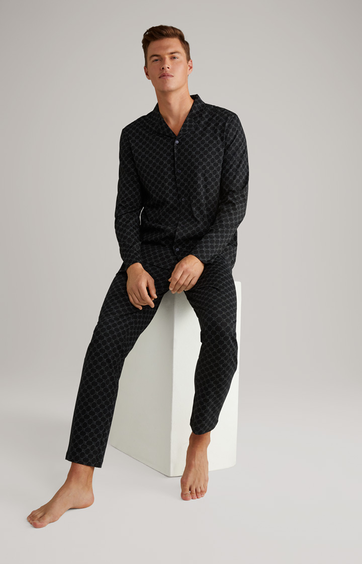 Cornflower Baumwoll-Pyjama in Schwarz