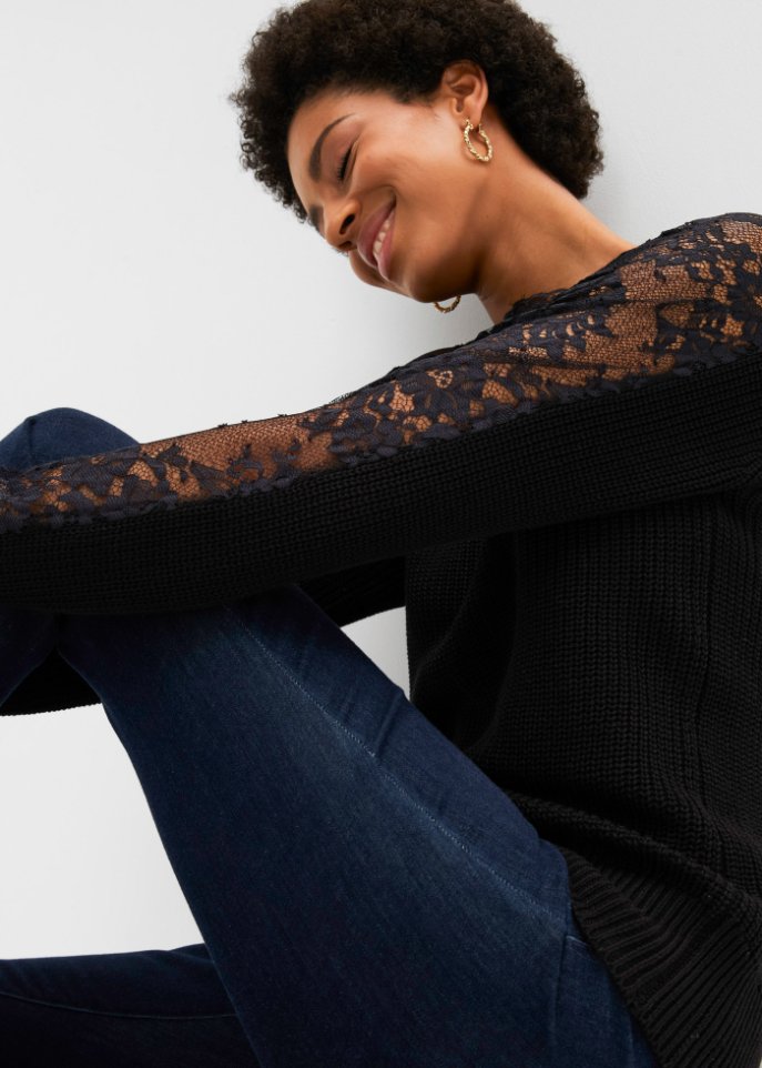 Pullover mit Spitze