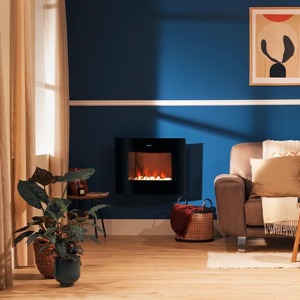 DOTMALL Elektrokamin Dekorativer Wandkamin Ready Warm 2650 Curved Flames,Größe 26