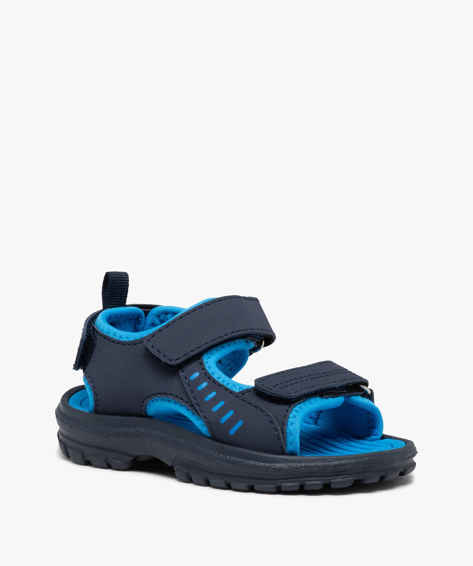 Sandales sport Garçon bicolores à scratch marine | GEMO