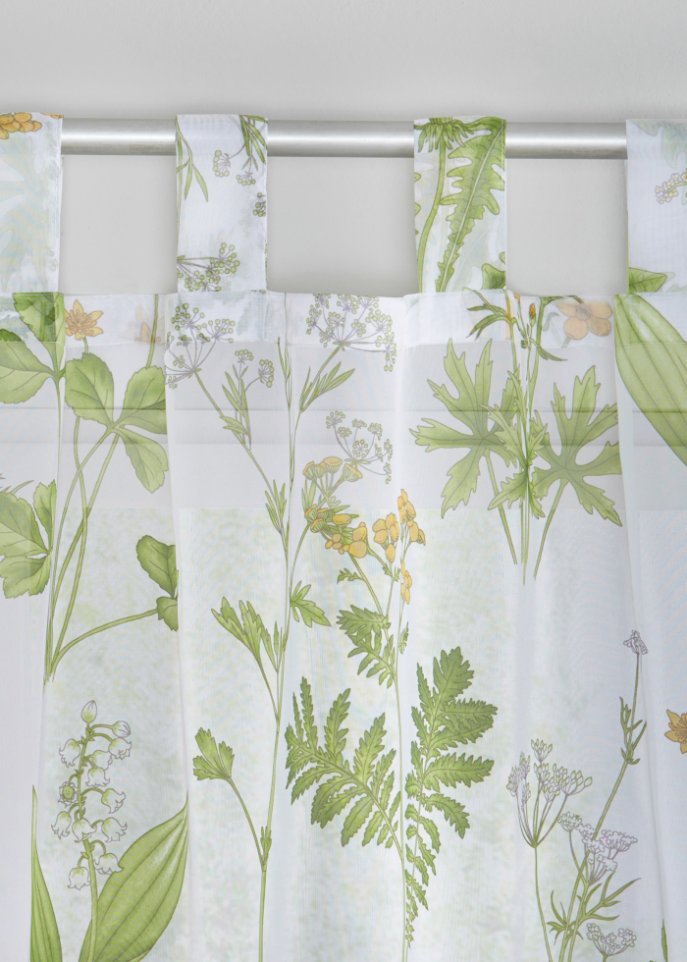 Gardine mit floralem Druck (1er Pack)