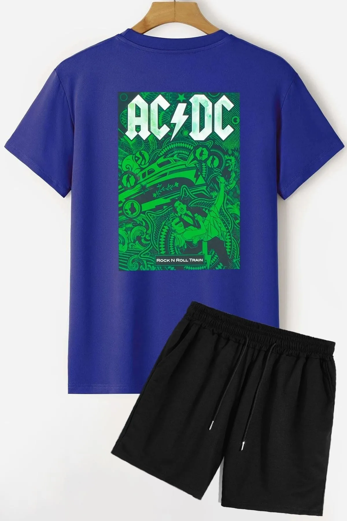 trendypassion  Acdc Shorts T-Shirt-Trainingsanzug-Set