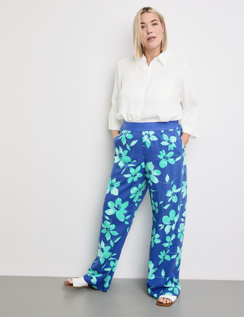 Palazzohose mit Floral-Print