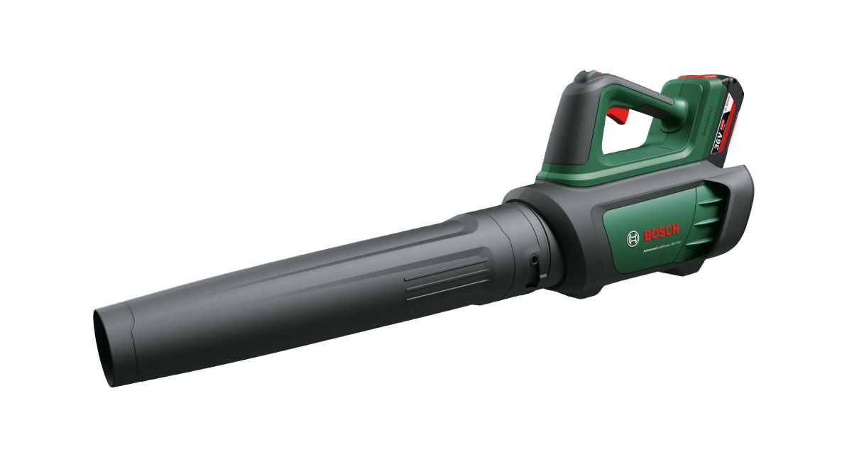 Bosch Green 06008C6000 AdvancedLeafBlower 36V-750 Cordless Leaf Blower 1x 2.0 Ah and charger in box