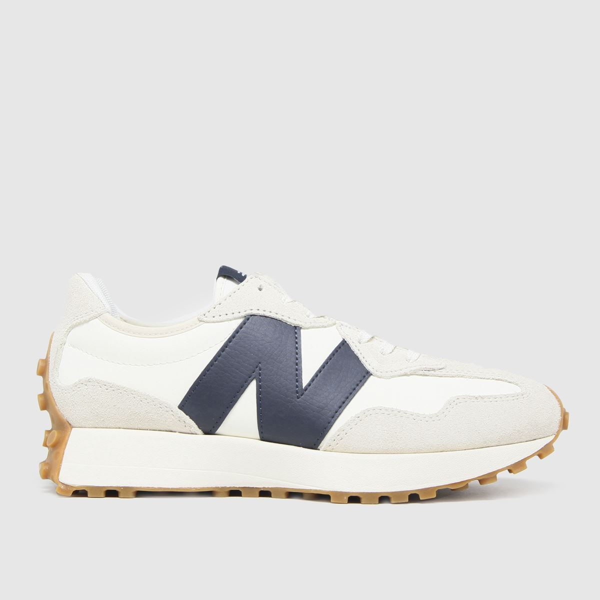 New Balance 327 träningsskor i vitt och marinblått