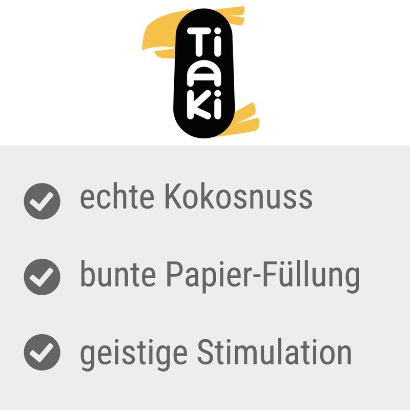 TIAKI Pick- und Zupfspielzeug Kokosnuss für Vögel