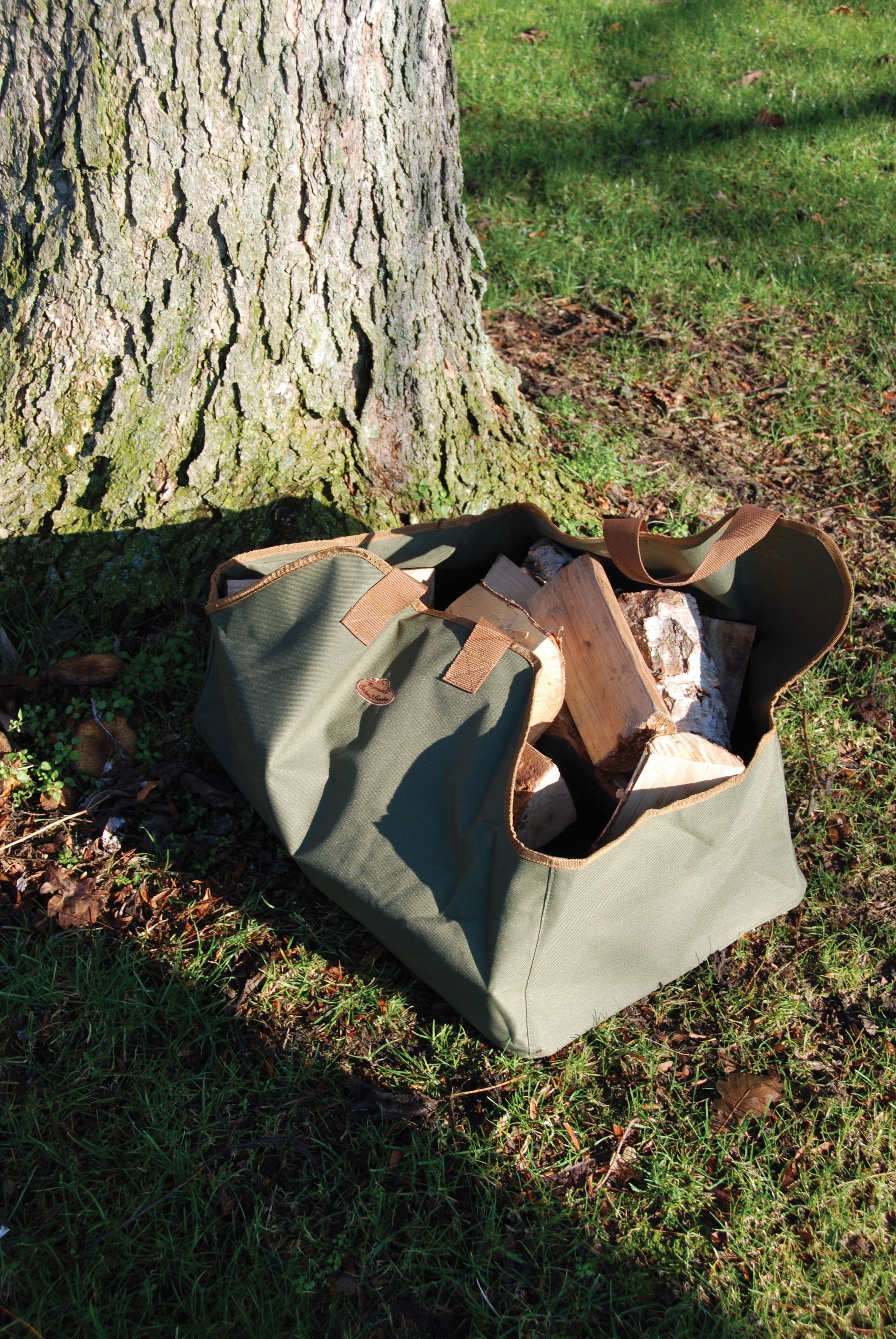 esschert design Feuerschale Brennholzträger Feuerholztasche Tragetasche Holztasche Kaminholz