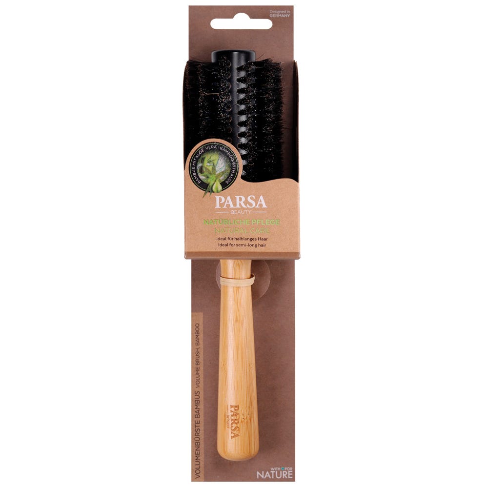 PARSA Beauty Profi FSC Holz Rundbürste mit Wildschweinborsten 25 mm