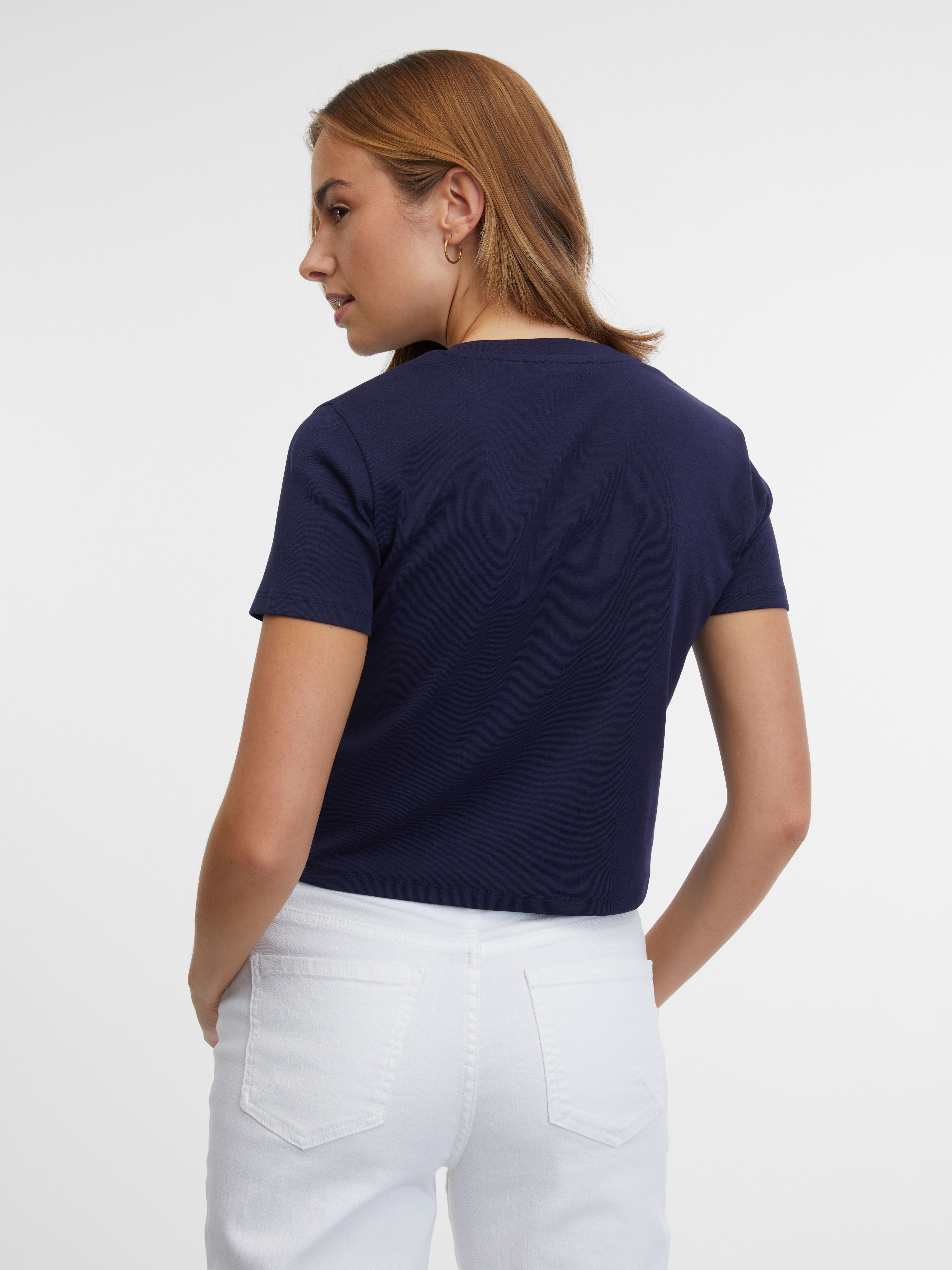 Dunkelblaues Damen-T-Shirt ORSAY