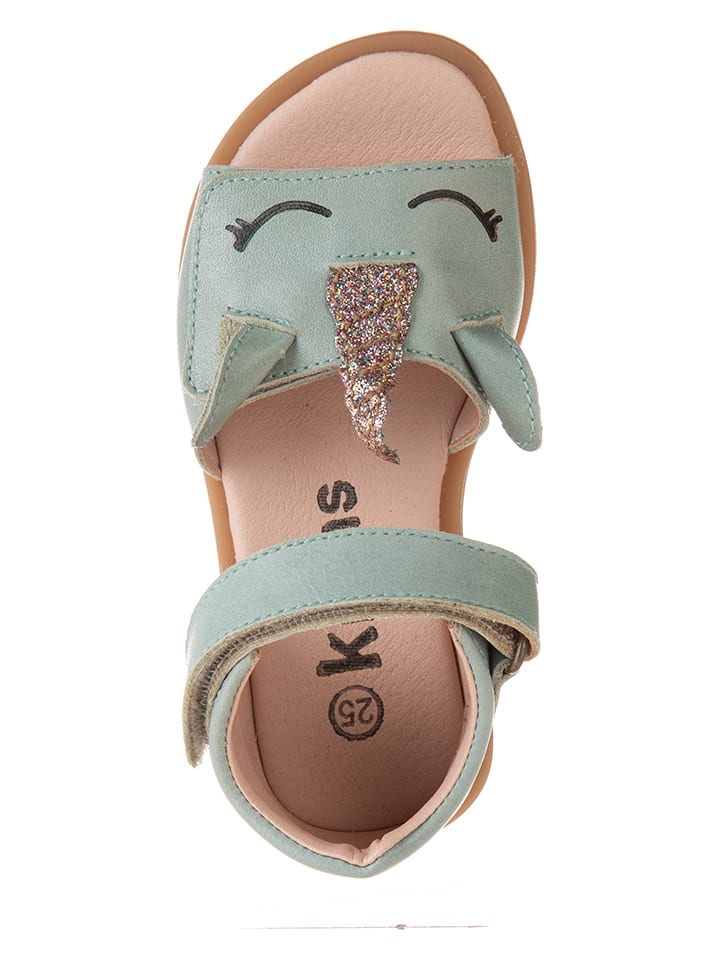 kmins Leder-Sandalen in Türkis günstig kaufen