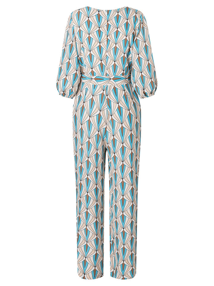 More & More Jumpsuit in Beige/ Hellblau günstig kaufen
