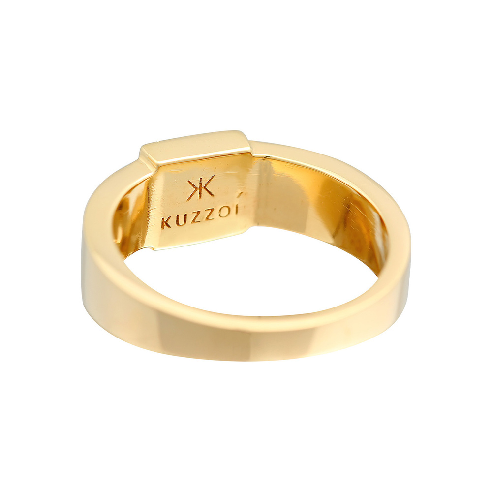 KUZZOI KUZZOI Bague Hommes Solitaire Pyramide Massif avec pierre précieuse Onyx en argen Bague