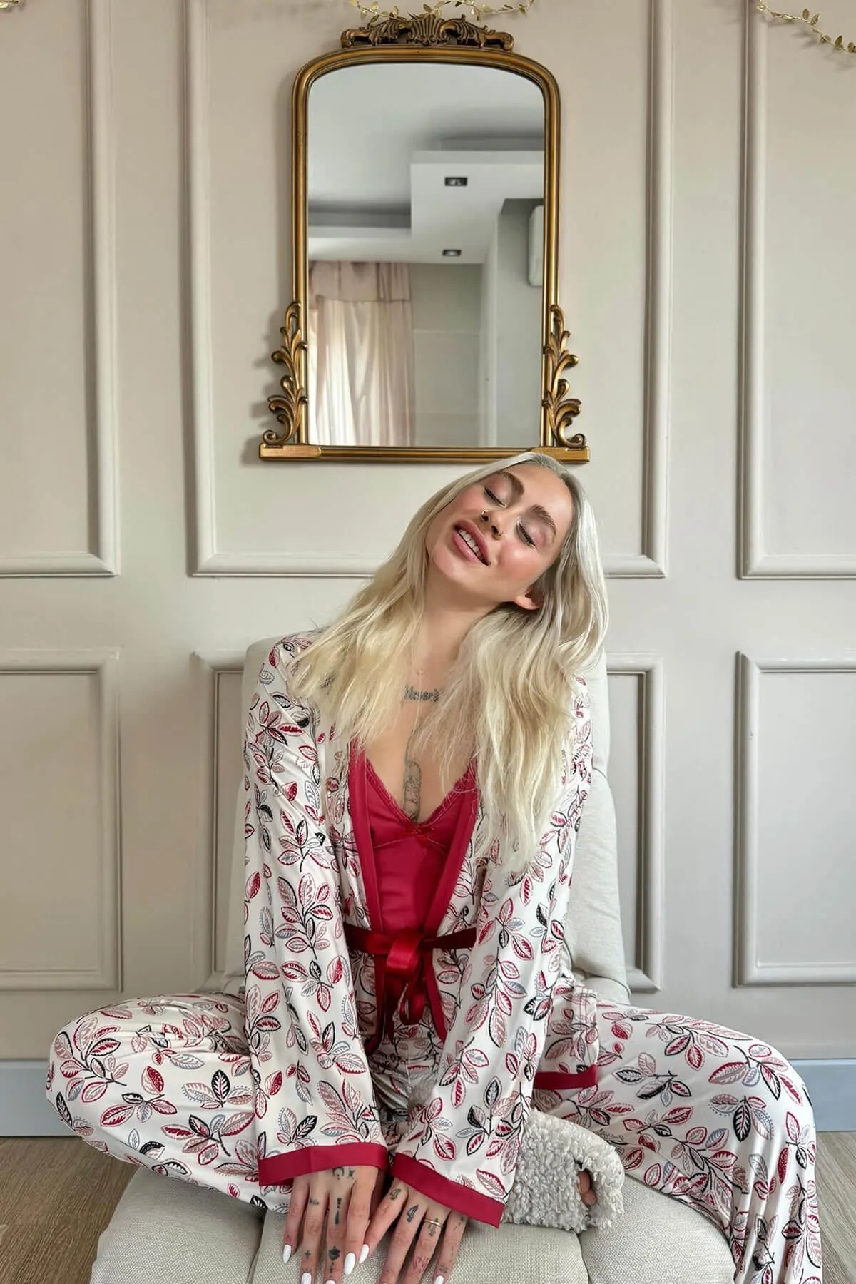 Pijamaevi  Pyjama set - Rot - Unifarben