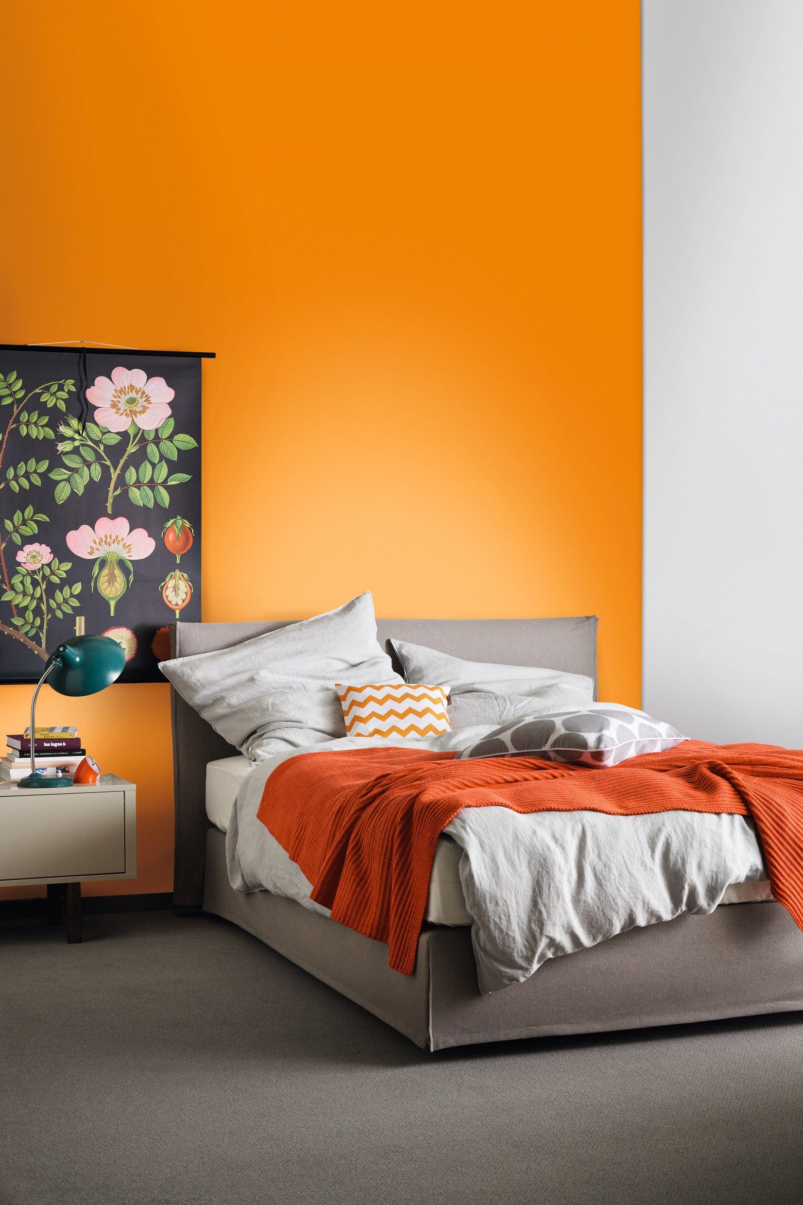 SCHÖNER WOHNEN FARBE Wand- und Deckenfarbe Trendfarbe, 1 Liter, Mango, hochdeckende Wandfarbe - für Allergiker geeignet