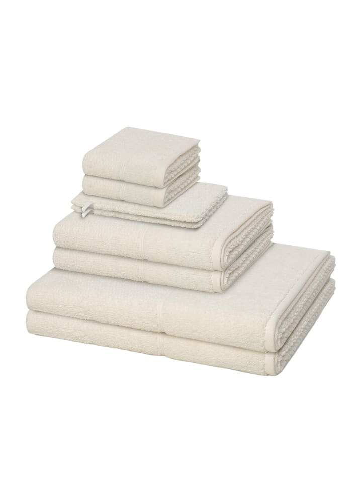 Möve for Frottana 2 X Wasch- 2 X Gäste- 2 X Dusch- 2 X Handtuch im Set Pearl in Ivory günstig kaufen 8