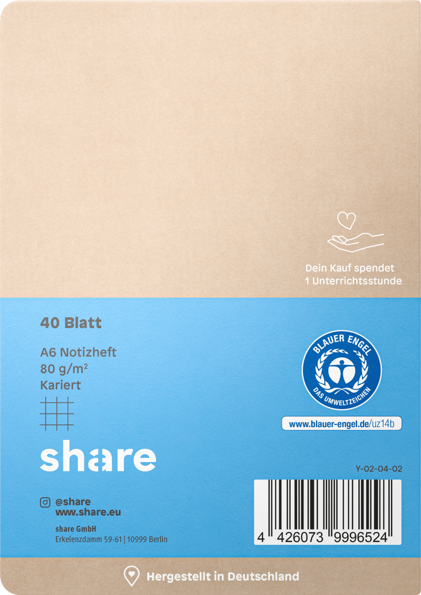 Notizheft A6 kariert 40 Blatt, 1 St