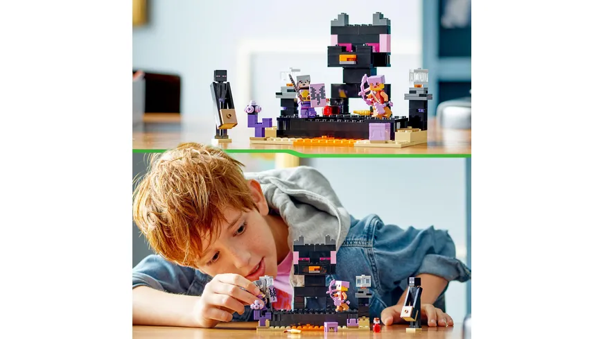 LEGO Minecraft 21242 Die End-Arena Set, Action-Spielzeug mit Enderdrache