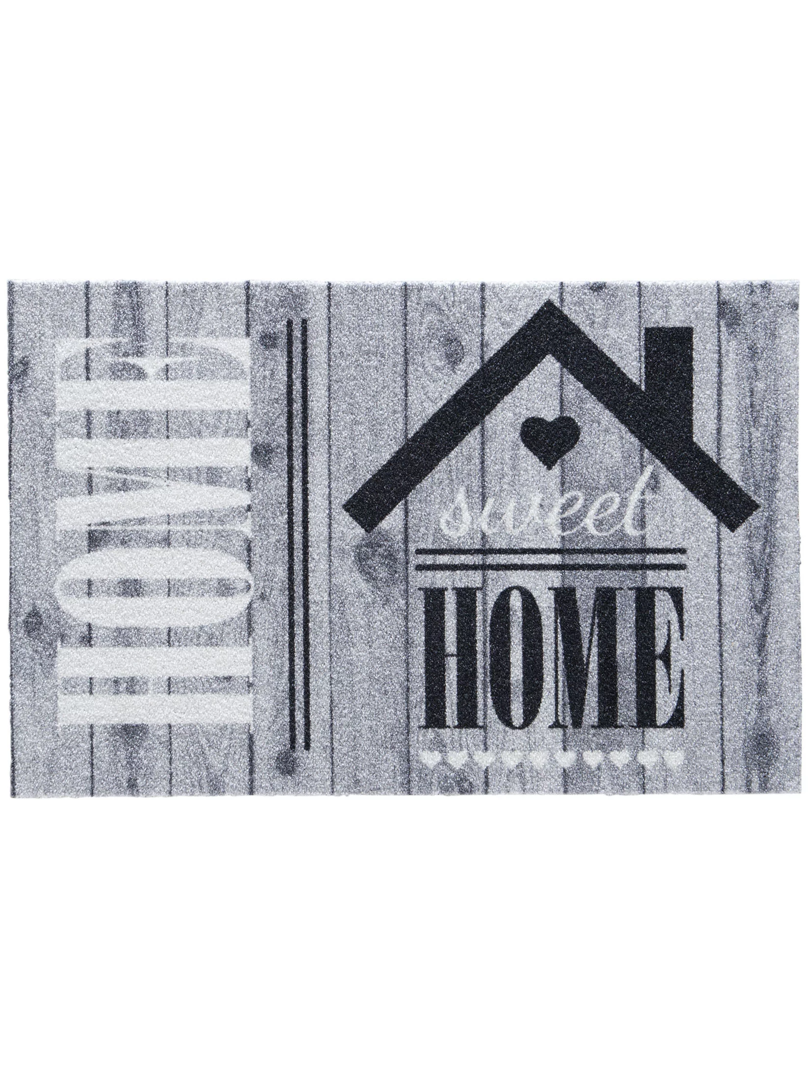 Vintage Wood Sauberlaufmatte, Home Sweet Grey