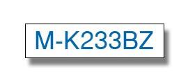 Brother M-K233 Authentic Schriftband Selbstklebend Blauer Druck auf Weiß 12 mm x 8m