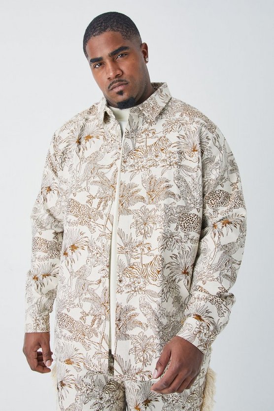 Plus gemustertes Overshirt
