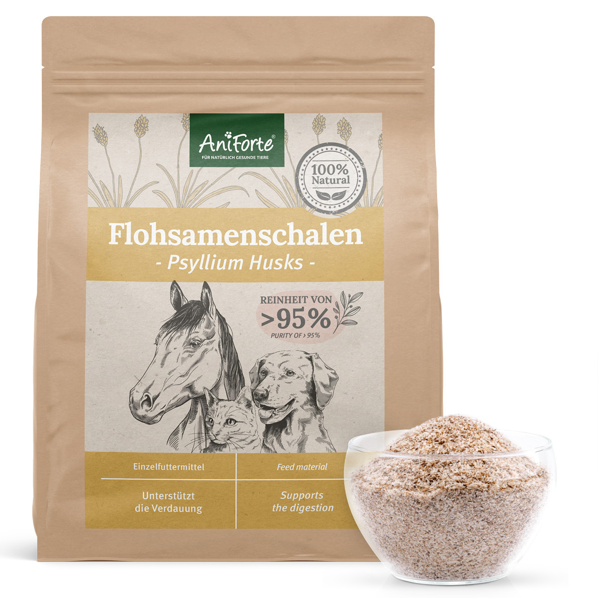 Aniforte Ergänzungsfutter & Aufzucht Aniforte Flohsamenschalen 1kg