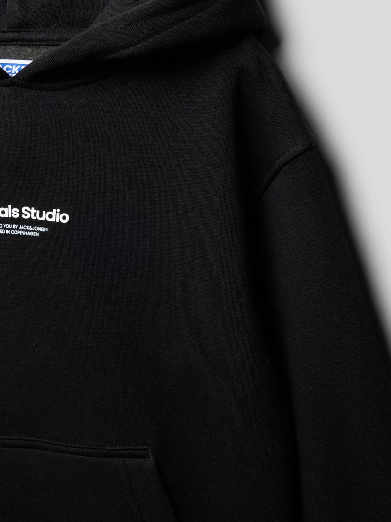 Hoodie mit Label-Print Modell 'ORVESTERBRO' in schwarz