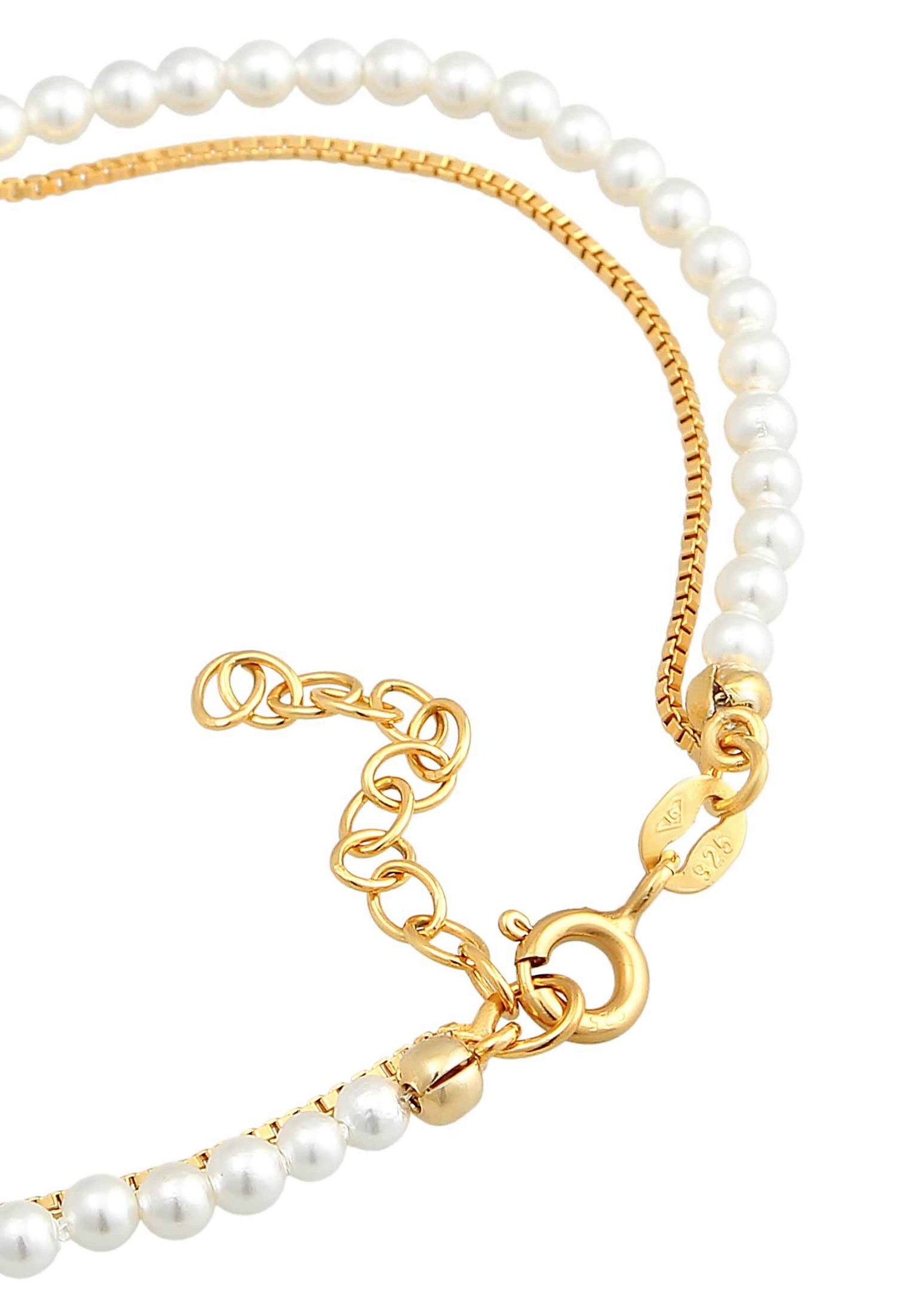 Pañales elegantes Elli para mujer con cuentas de concha en plata de ley 925 chapada en oro.