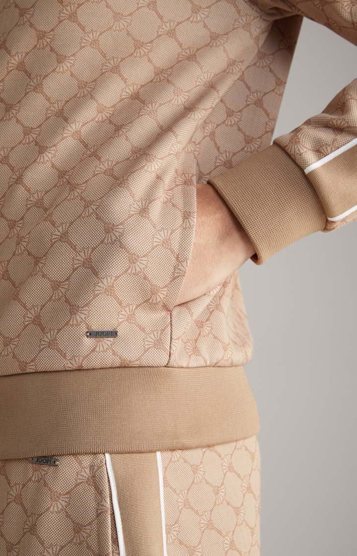 Cornflower-Sweatjacke Tayfun in Beige gemustert