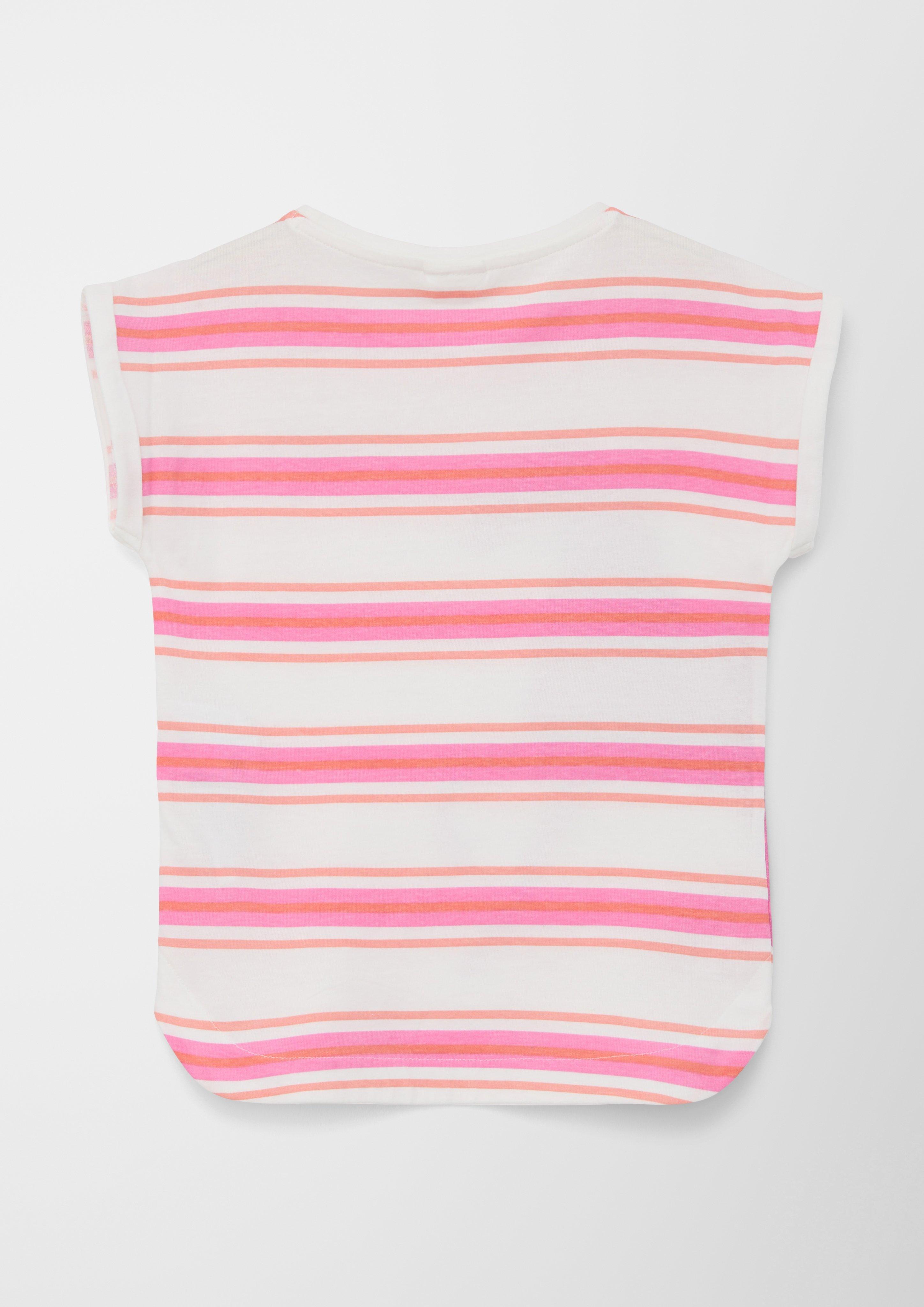 Streifenshirt mit Glitzer-Detail  2127419-02A6