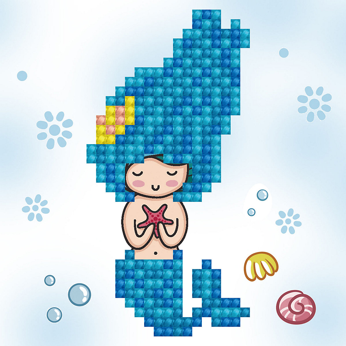 DIAMOND DOTZ® Original Diamond Painting "Sea Star" 9 x 9 cm mit Bilderrahmen ab 8 Jahren (DD1.028F)