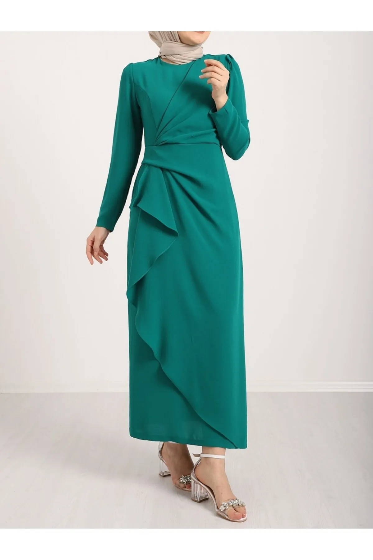 Modamorfo  Asymmetrisches Kreppkleid mit Aller-Front und Rock
