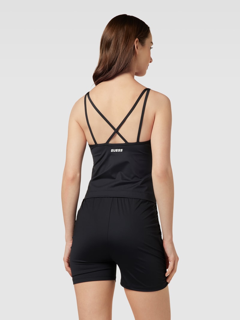Top mit Ziernähten Modell 'ELLA' in schwarz