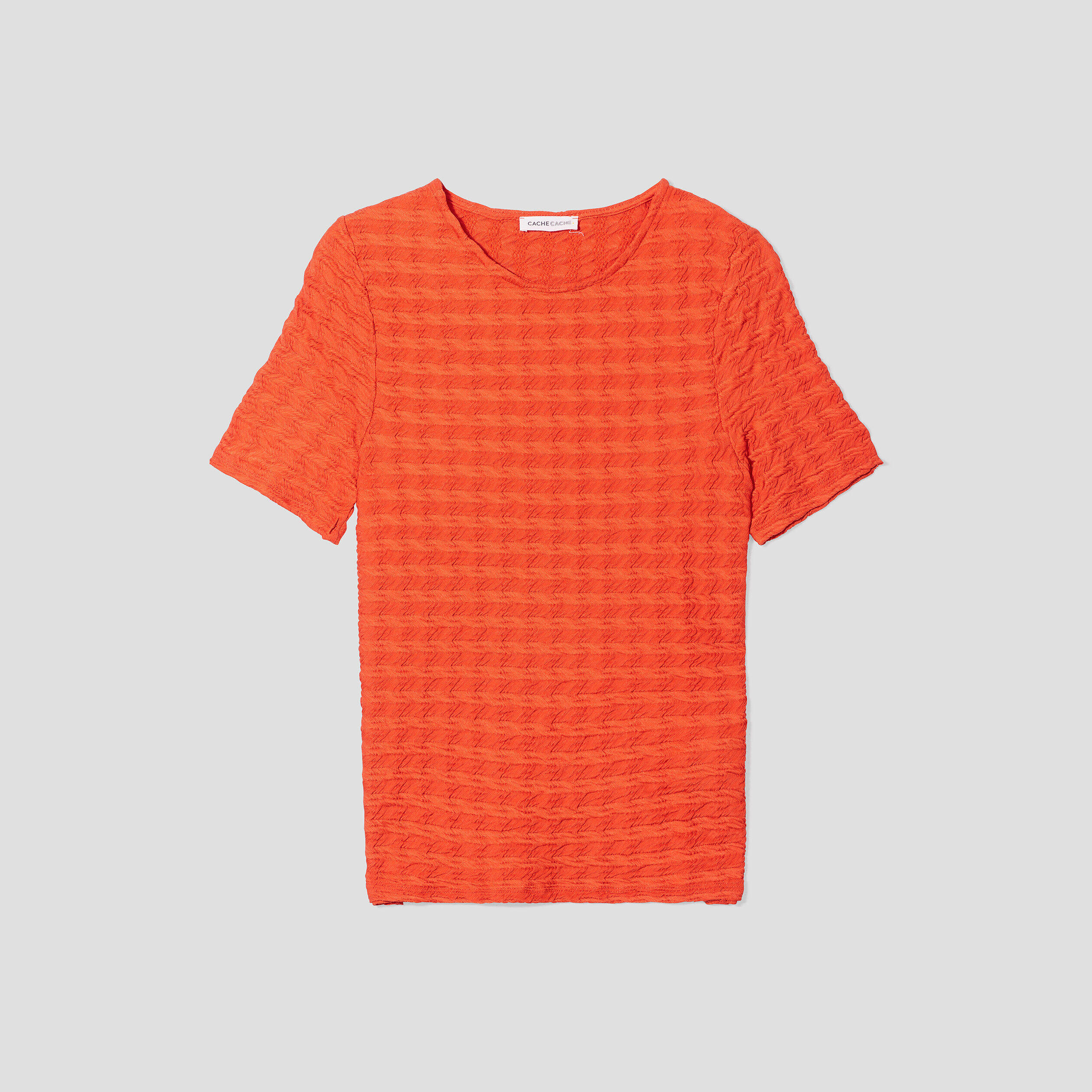 T-shirt manches courtes rouge femme | Cache Cache