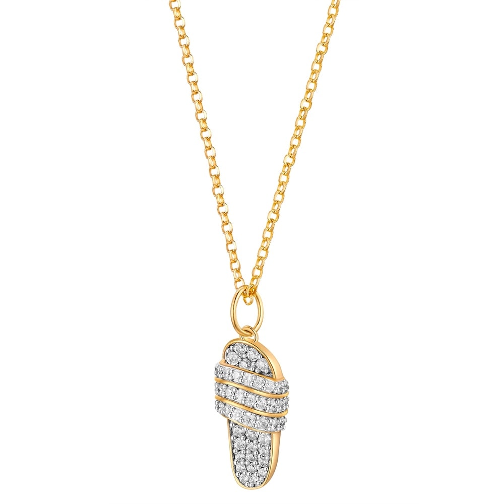 Glanzstücke München Chaîne sandale Argent sterling Oxyde de zirconium (CZ) en Or jaune collier