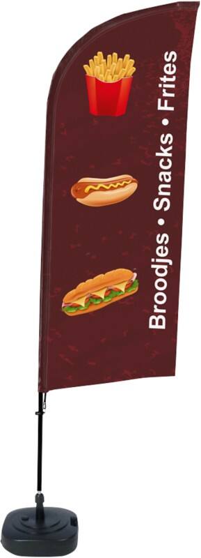 SHOWDOWN Strandflagge Snacks Windform 330 x 89 cm Einzel Aluminium