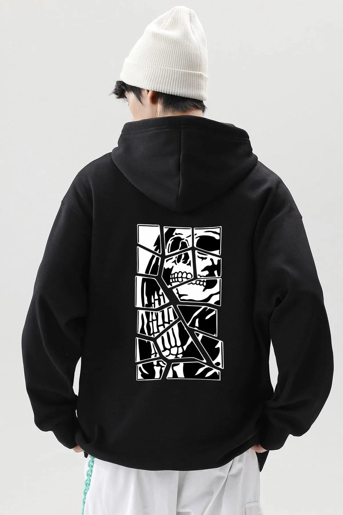 trendypassion  Unisex-Sweatshirt aus Baumwolle mit Schädelriss