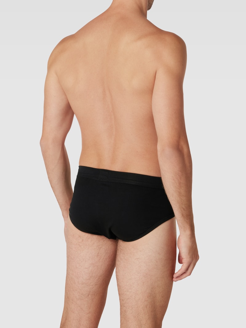 Slip mit Teilungsnähten Modell 'Long Life Cotton Midi-Slip' in schwarz