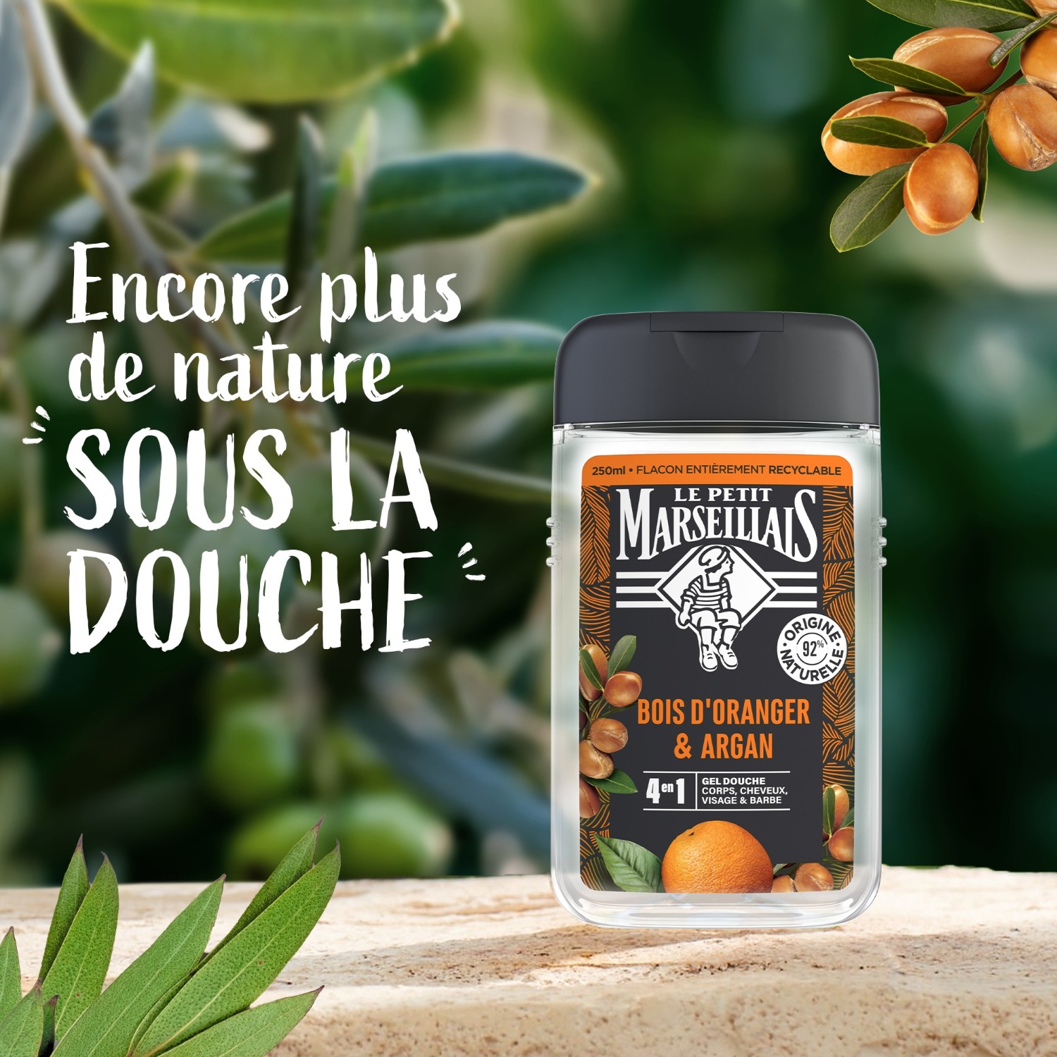 Męski żel pod prysznic Le Petit Marseillais z kwiatem pomarańczy i arganem