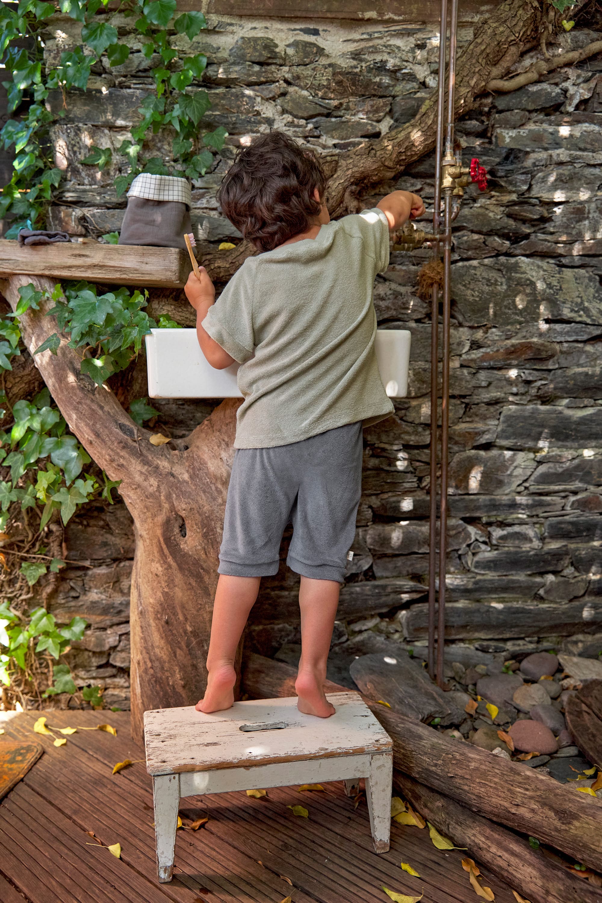 Frottee Shorts Kinder, Anthrazit