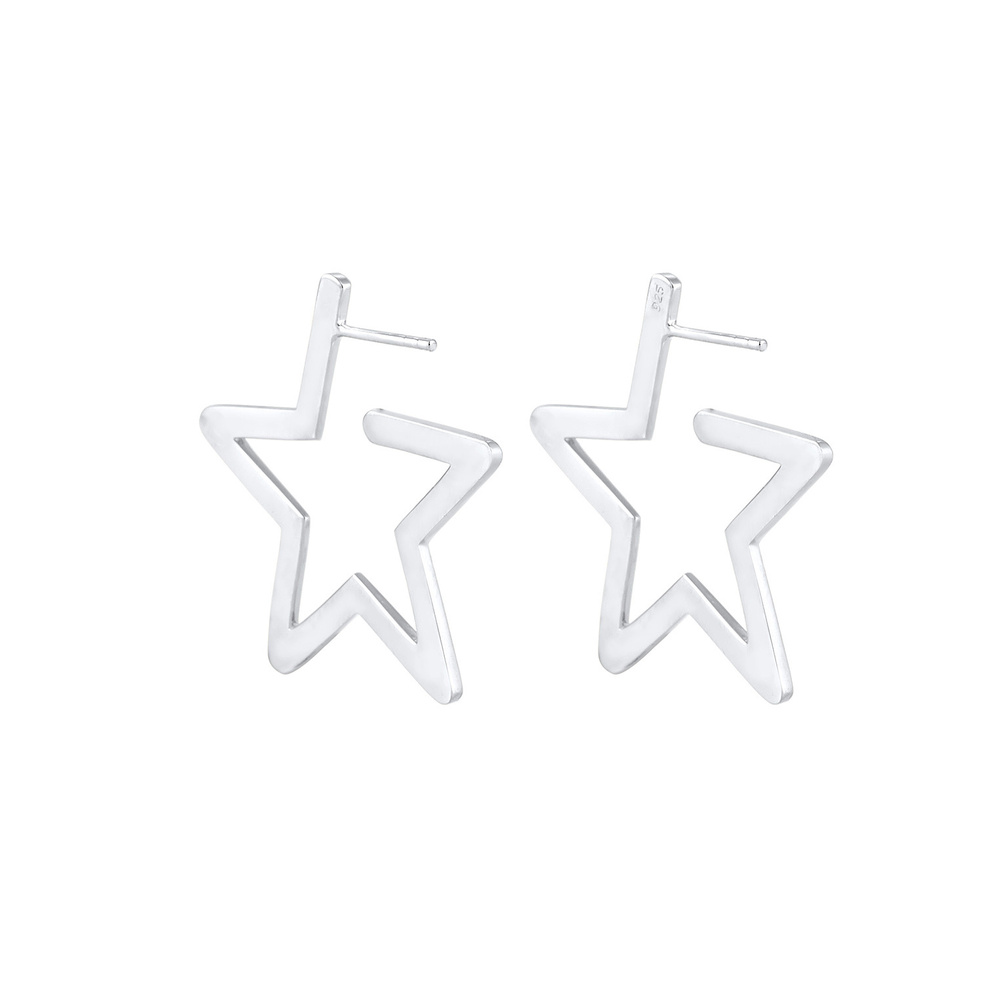 Elli Elli Boucles d'Oreilles Créoles Étoile Découpe Astro Symbole Trend Boucles d'Orei Boucles d'oreilles