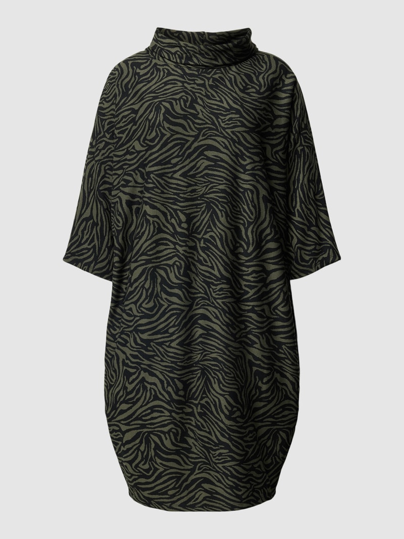 Minikleid mit Rollkragen in khaki