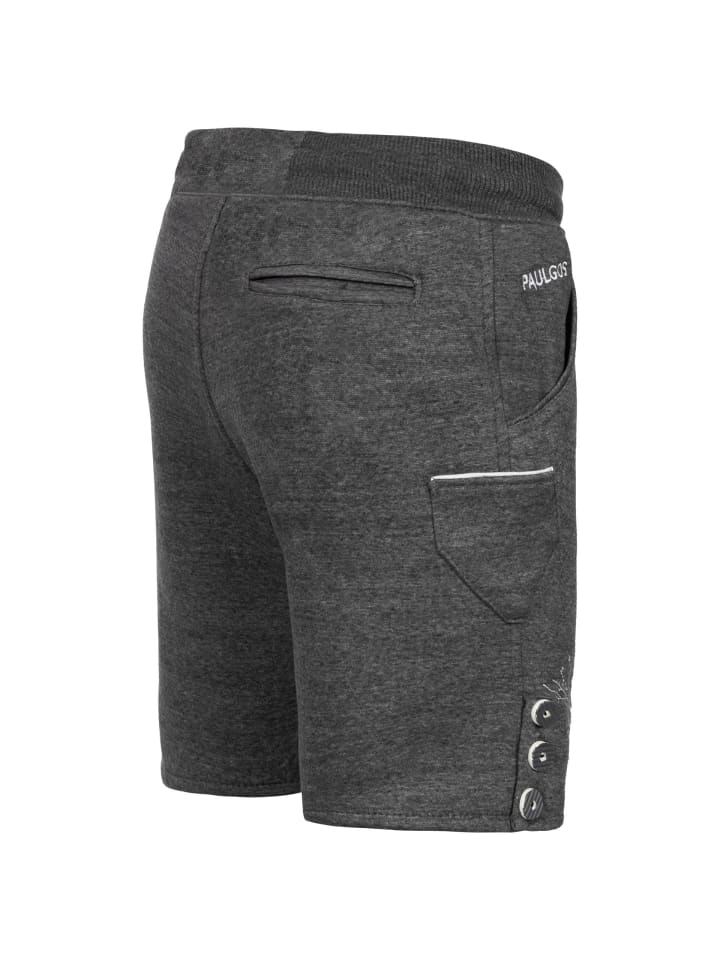 PAULGOS Jogginghose Design Trachten Lederhose Bermuda Shorts Kurz JOK6 in Dunkelgrau günstig kaufen