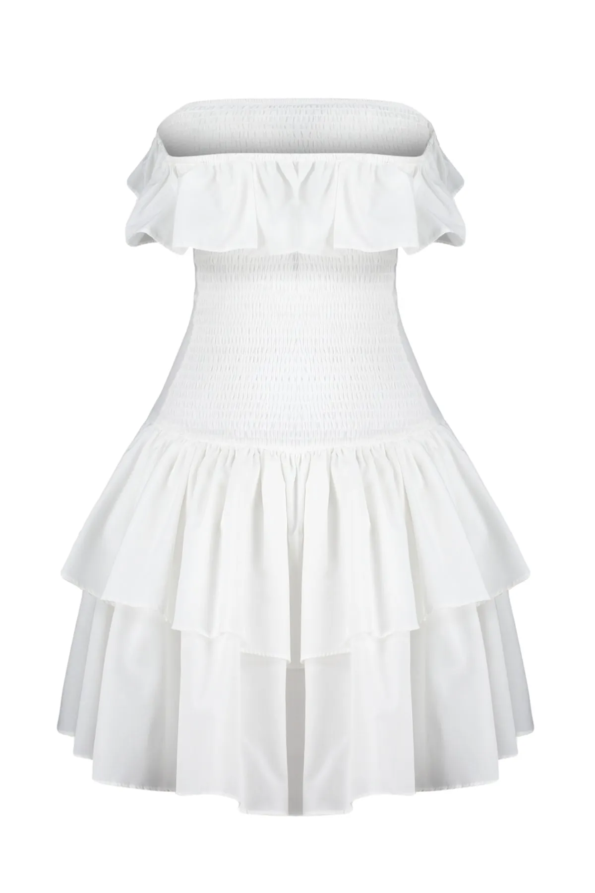 Trendyol Collection  Ecru-Taillenöffnung/Skater-gefüttertes Popeline-Brautabendkleid TPRSS22EL1720