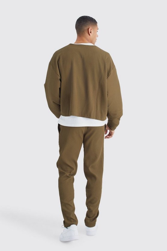 Kastige Bomberjacke & elastische Slim-Fit Hose